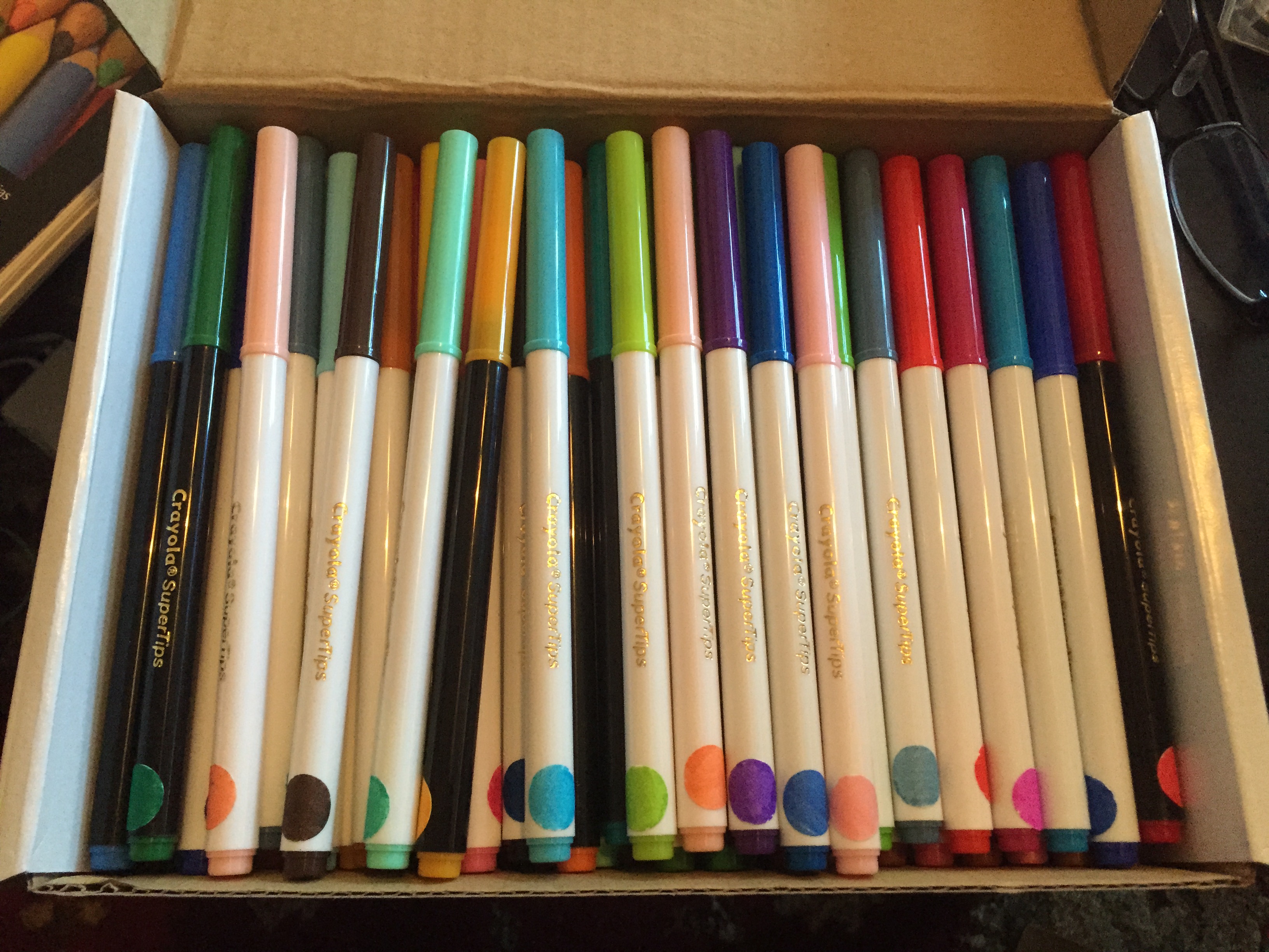 So I labeled my markers since Crayola Supertips don't come labeled