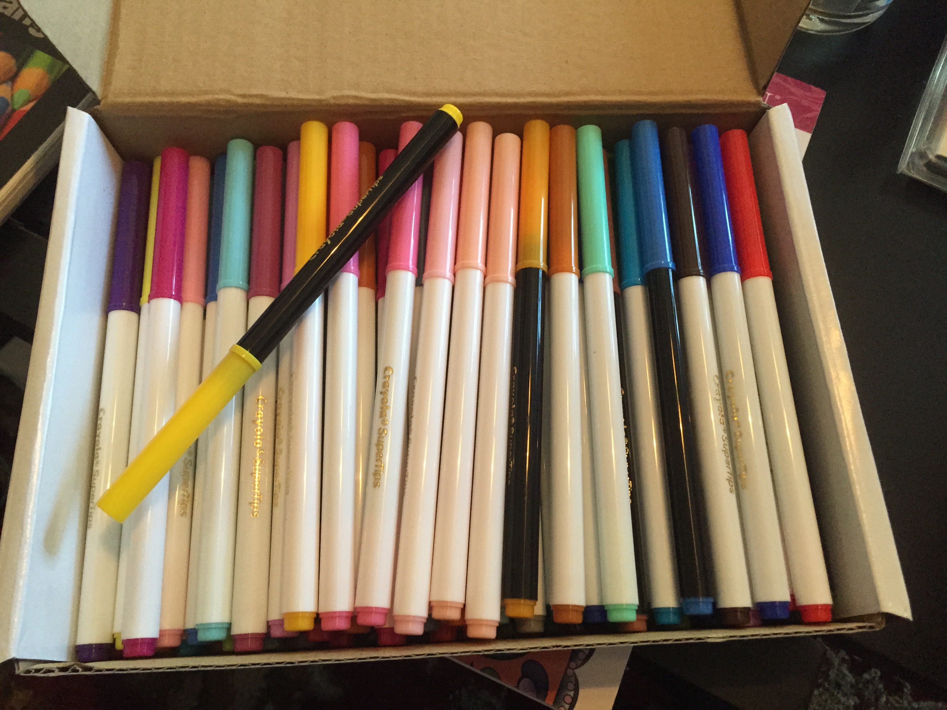 So I labeled my markers since Crayola Supertips don't come labeled